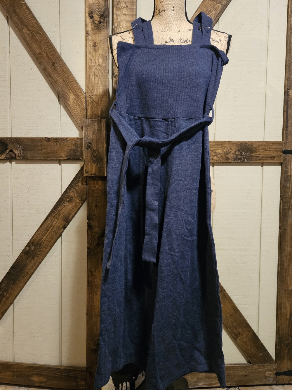 VENUS Navy Blue Sleeveless Jumpsuit with Waist Tie